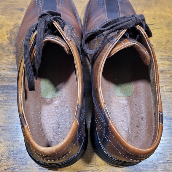 Clarks Men Brown Leather Lace Up Oxford Dress Shoes Size 9.5M 70852 - Picture 7 of 9
